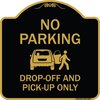 Signmission Designer Series-No Parking Drop-off And Pick-up Only With Graphic, 18" x 18", BG-1818-9952 A-DES-BG-1818-9952